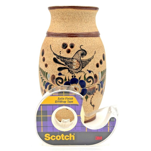 Netzi Tonala Pottery Burnished Clay Vase Hand-Painted‎ Bird Floral Motif Signed - Picture 16 of 16